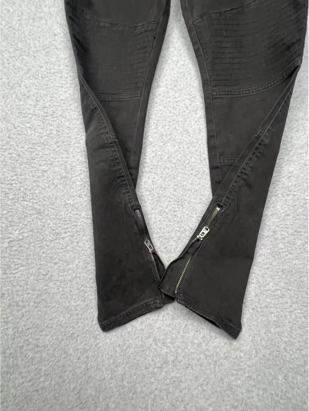 Abercrombie & Fitch Moto Pants Womens 4 /27W High Rise Stretch Grunge Zip Ankle